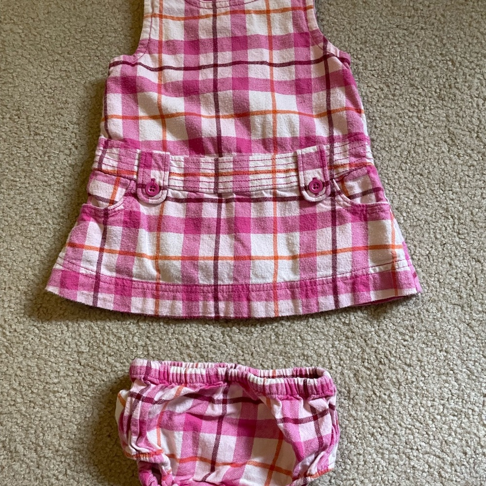 GAP Pink and Orange Plaid Diaper Cover Set